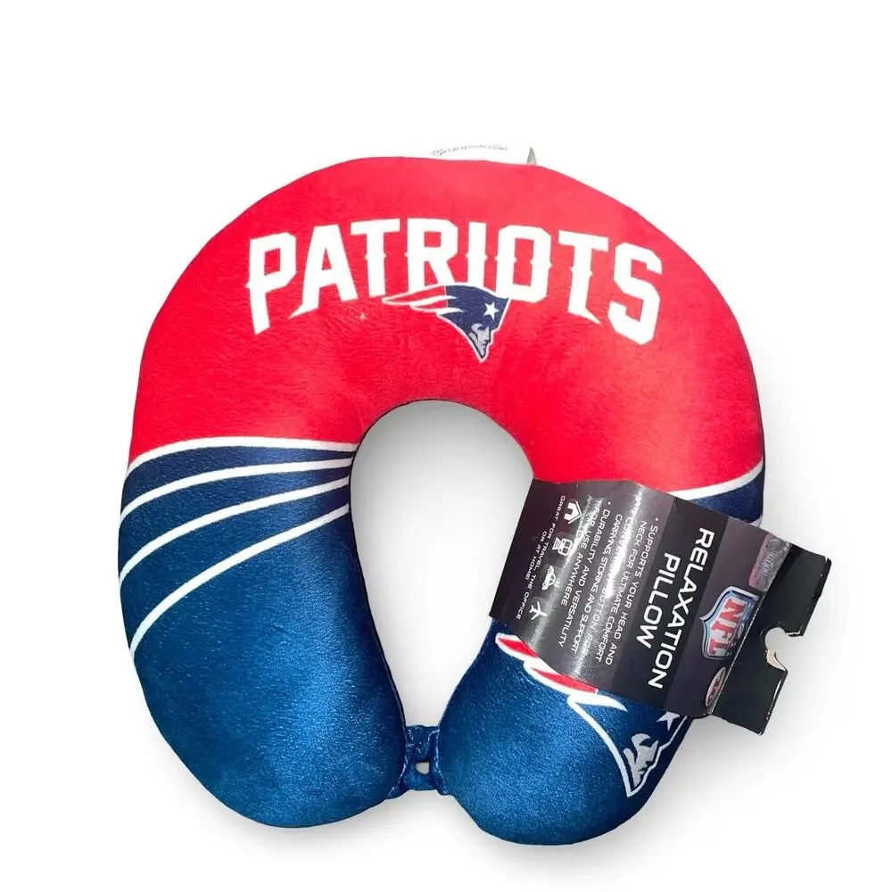 NFL New England Patriots Neck Pillow Travel Head Support Airplane Car Holiday